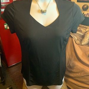 Short Sleeve Lively and Classy Black L Top